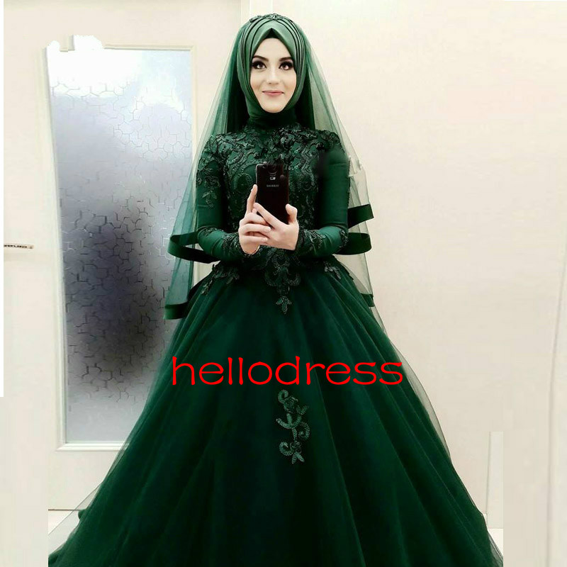 Dark green dress with on sale hijab