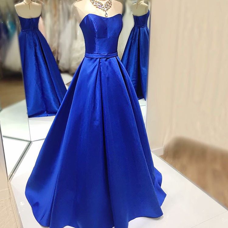 Royal Blue Strapless Dresses