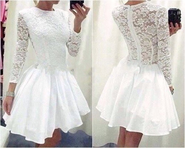 white lace cocktail dress